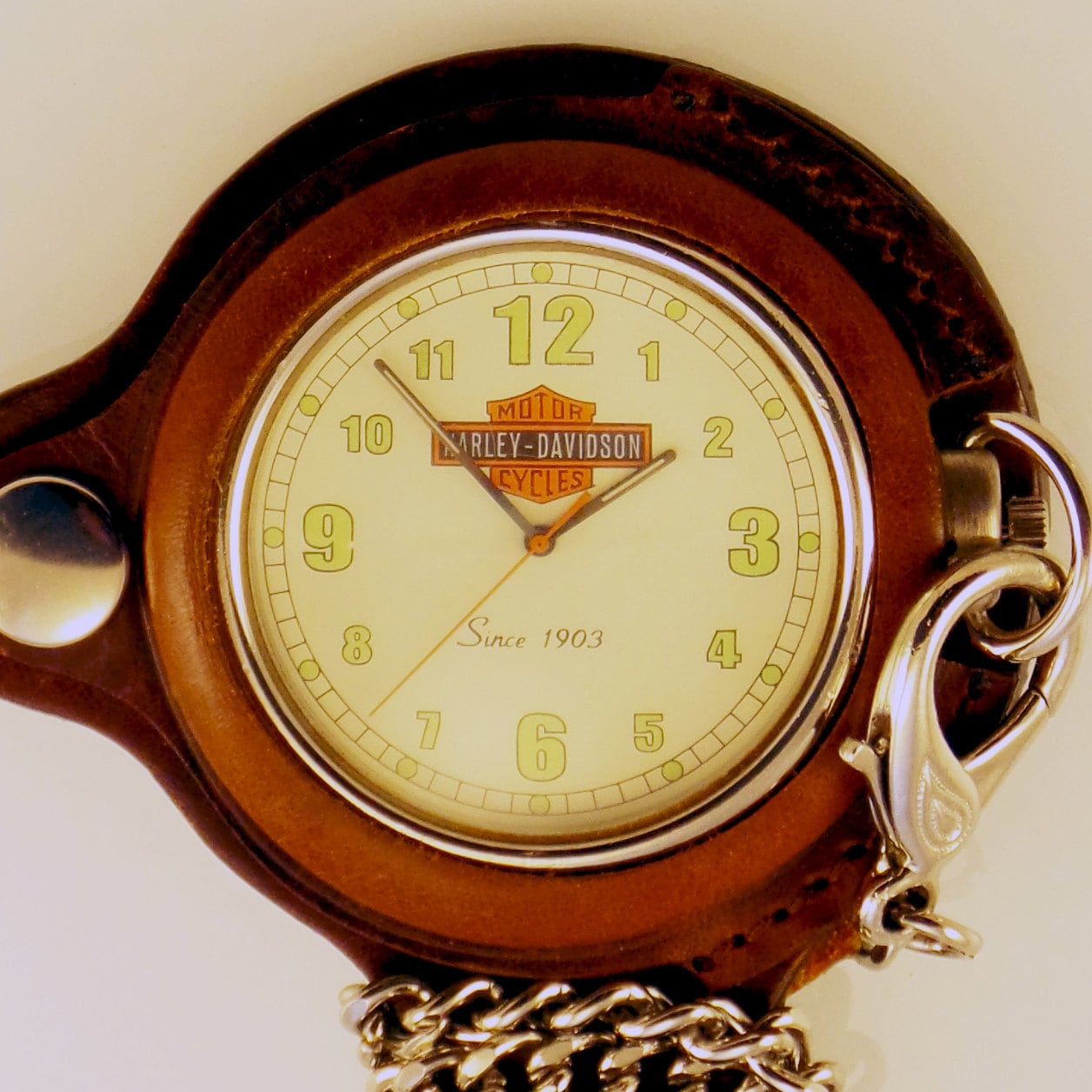 Harley Davidson Pocket Watch Vintage Unused Brown HD Logo Etsy