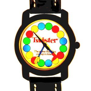 Twister Board Game Watch, Milton Bradley Hasbro, New And Unworn Rare Fossil 1994 Limited Edition Watch Number 1692 Of 10,000 Made World Wide