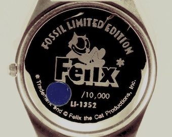 Vintage Fossil Felix the Cat Watch, Limited Edition Leather Band