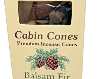 Balsam Fir #25 Incense Log Cabin Cones Paine's Maine USA Christmas Tree Campfires lodge style scent all natural eco-friendly