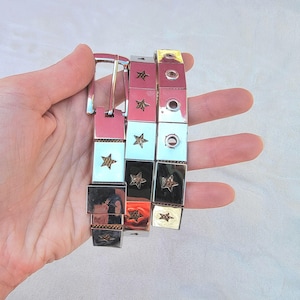 Vintage metal stars chain belt - gold amd silver