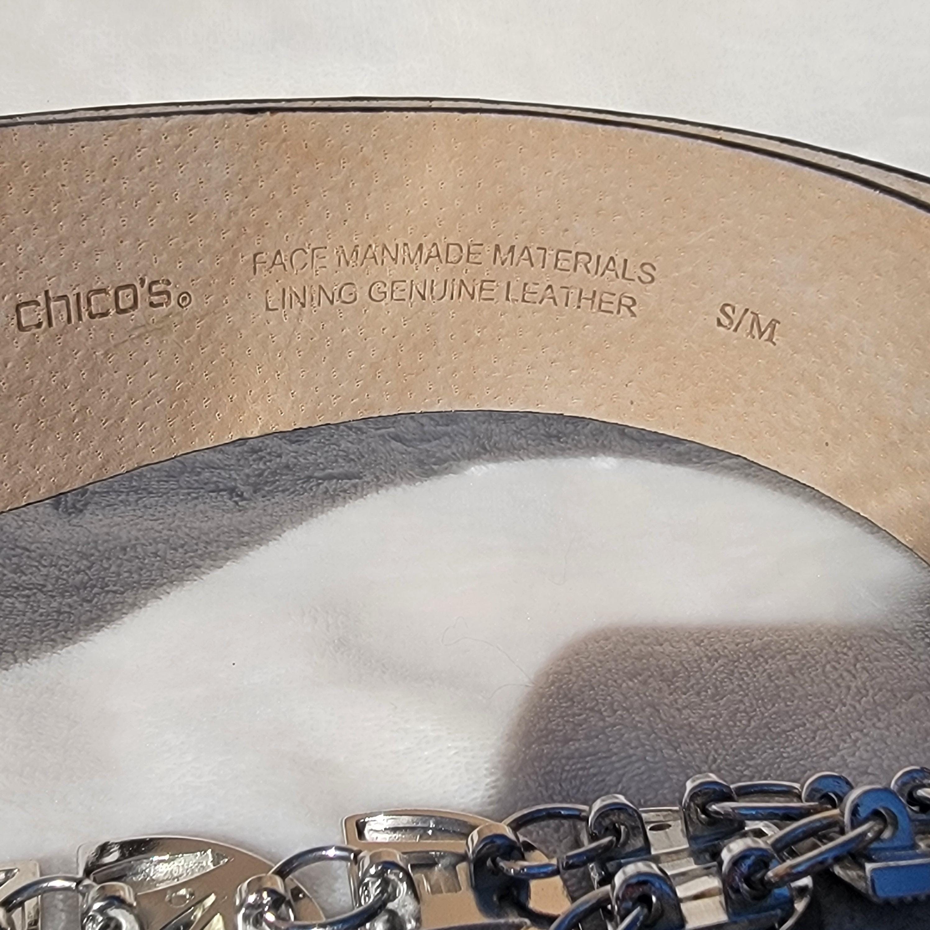 VTG Chico’s zebra Pattern Metal Link Waist statement belt adjustable Vintage Chico main image 3