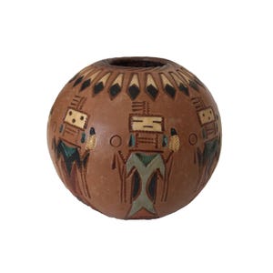 Navajo Indian Native American Medicine Bowl Seed Pot Pottery Clay EW Signed