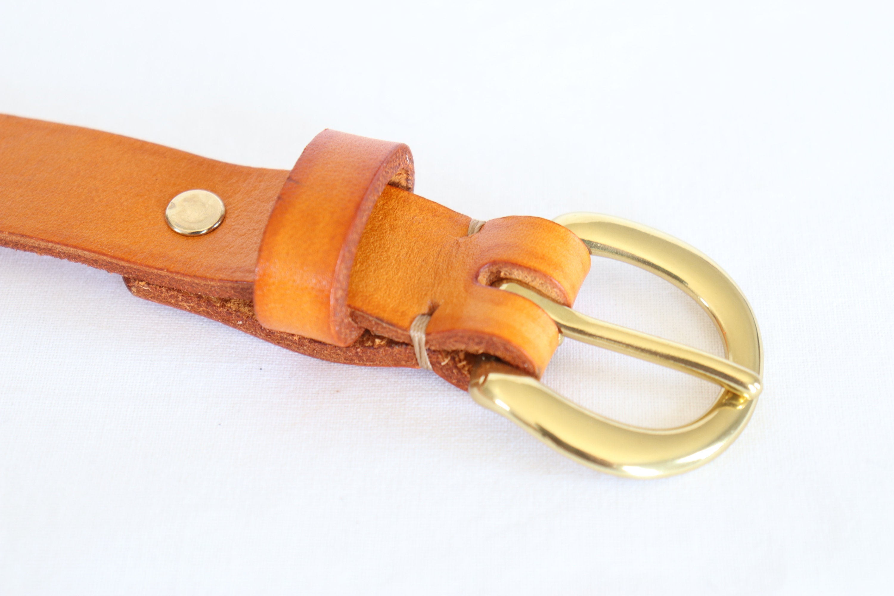 Ceinture En Cuir Marron English Bridles - Taille 46 Pouces - État Neuf