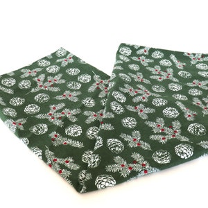 Flanell Tannenzapfen Kissenbezug 20 &quot;x 31&quot; Tannenzweig Beeren grün weiß, Standard oder Königin Kissen