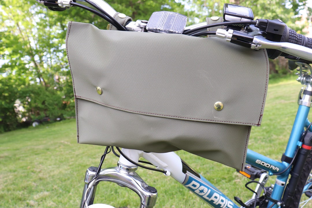 Olive Green Bike Handlebar Bag Pvccoated Polyester Etsy