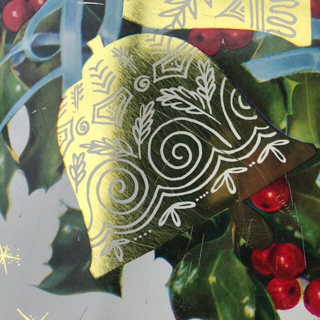 Vintage Metal Christmas Serving Tray Shiny Gold Bells Green Etsy UK