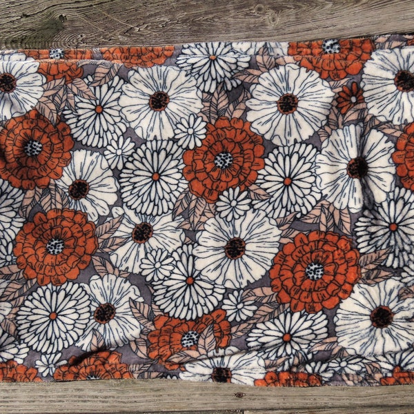 Faraday Fabric EMF Shield Protection Lap Blanket 32"x21" 5G RF Shielding WiFi Bluetooth - floral fleece flowers
