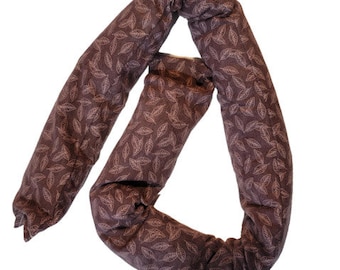 36&quot; Door Draft Stopper flannel fabric filled with sand and stuffing burgundy maroon brown leaves leaf fall autumn calico