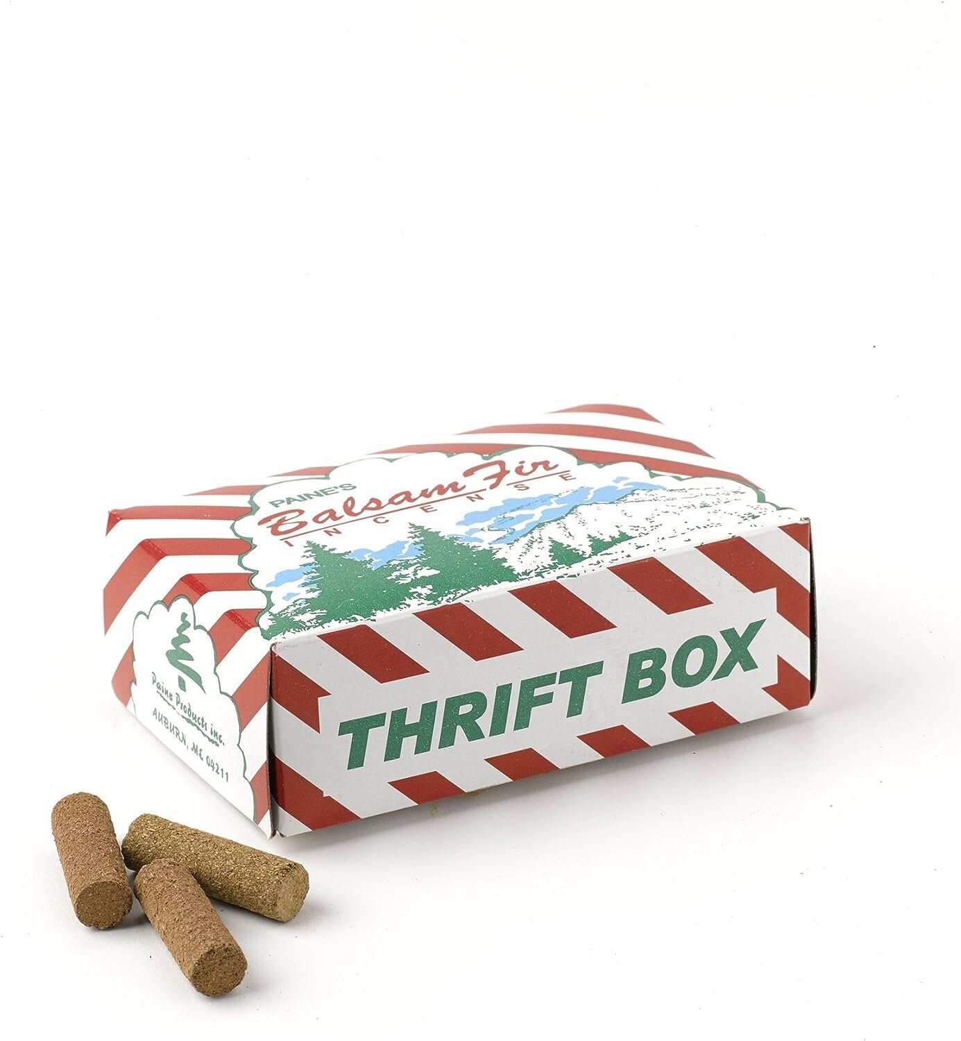 Box of 50 Balsam Fir Incense Logs With Holder Paine's Christmas Tree