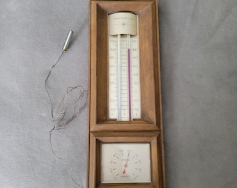 Vintage *FOR PARTS* Springfield Weather Instruments weather station - temperature, humidity, Celsius, Fahrenheit, indoor, outdoor - *BROKEN*