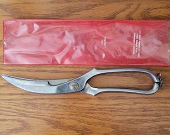 Vintage Hoffritz Italy poultry shears - stainless, how drop forged high carbon steel, hardened, tempered