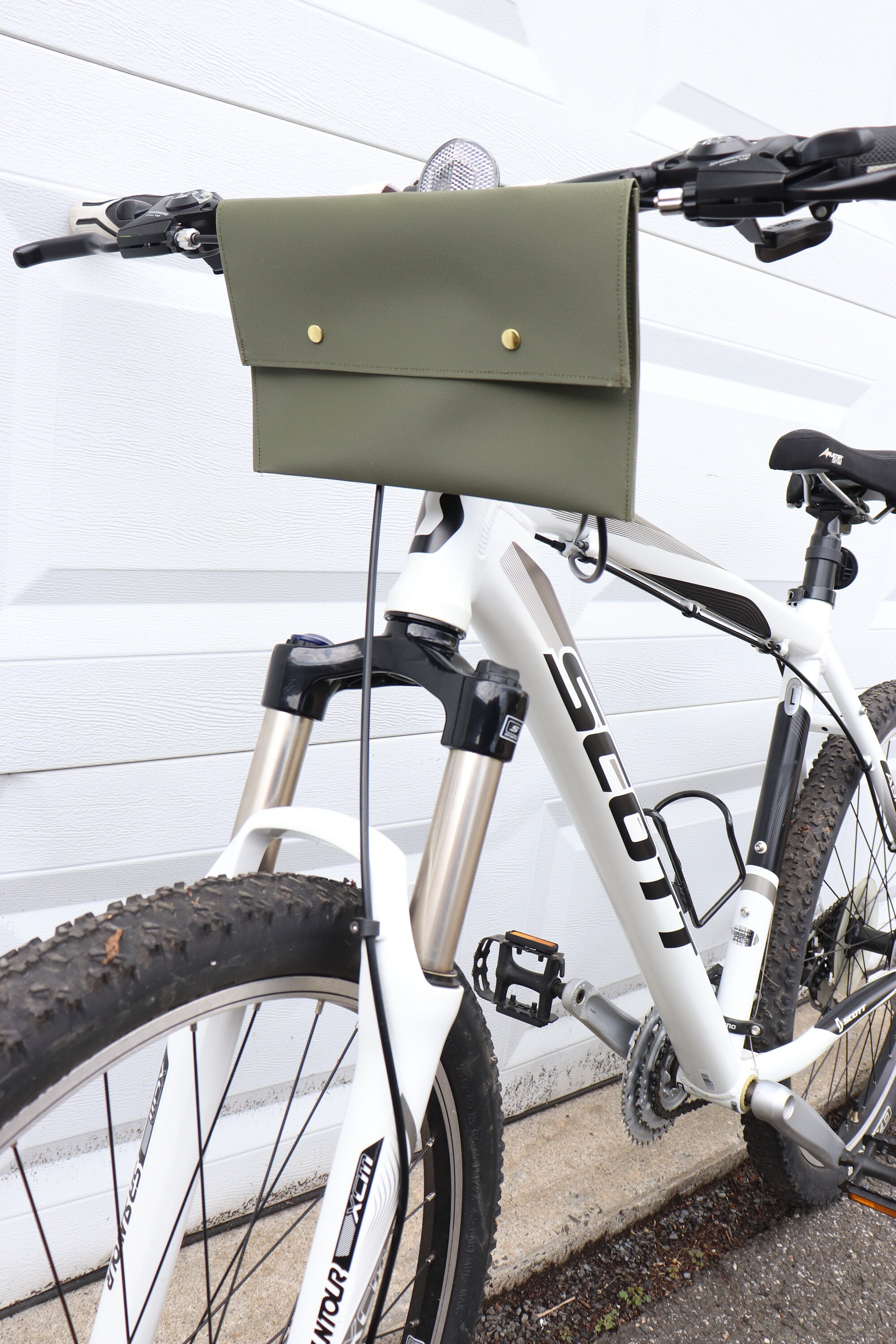 Olive Green Bike Handlebar Bag Pvccoated Polyester Etsy