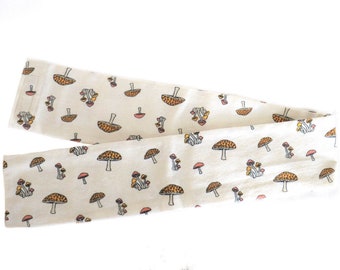 UN-FILLED 30&quot; - 40&quot; Door Draft Stop cotton flannel fabric mushroom yellow orange snake handmade window magic retro atomic