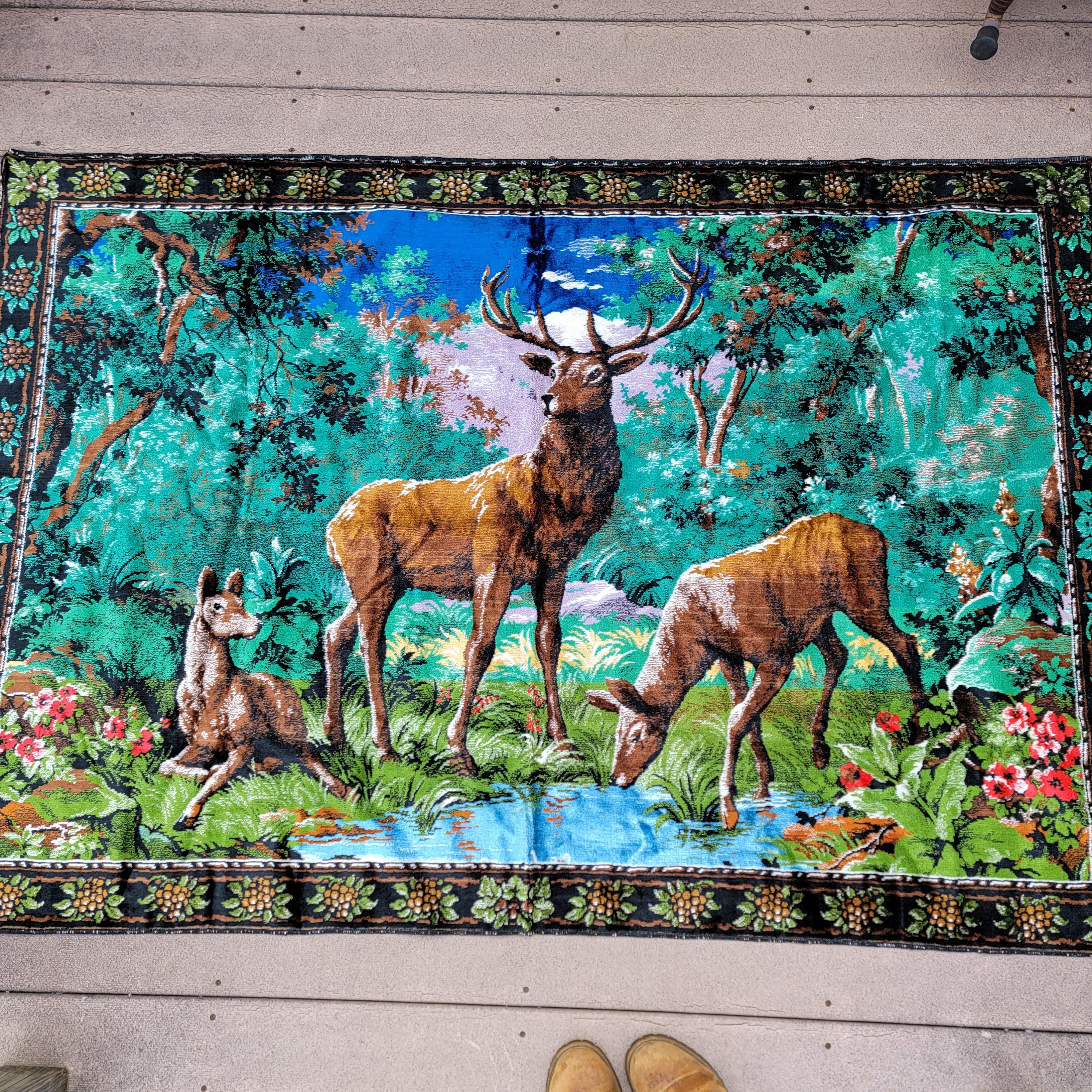 Vintage Velvet Animal Wall Rugs - Etsy