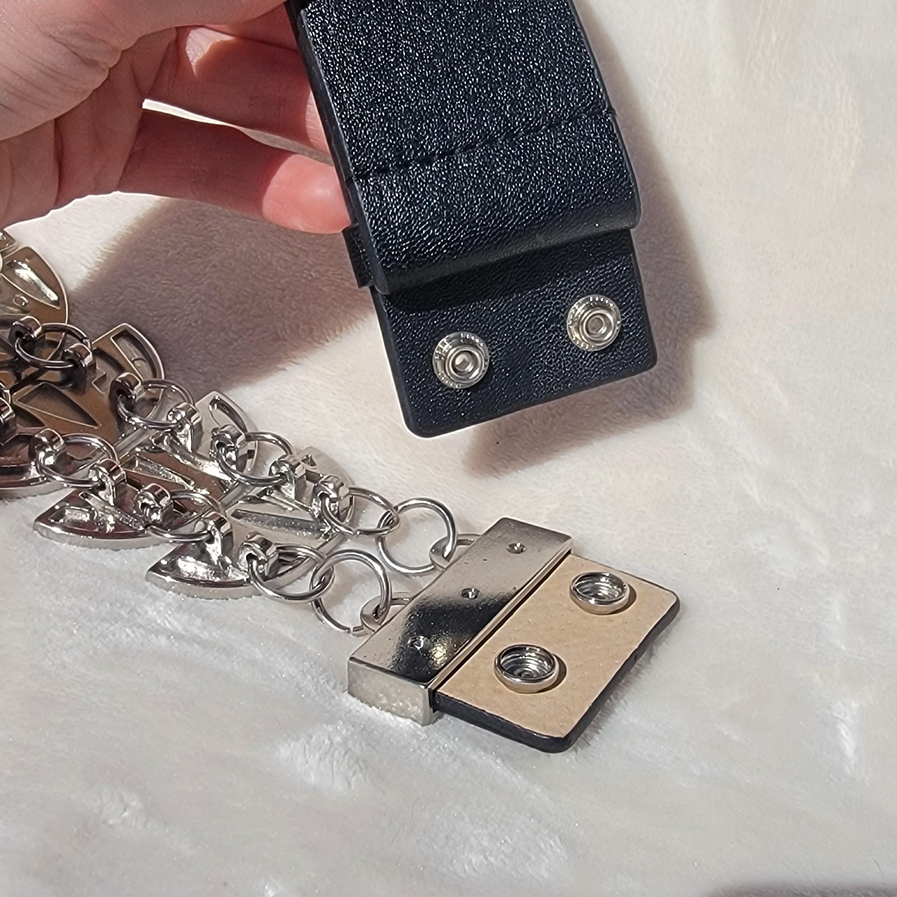 VTG Chico’s zebra Pattern Metal Link Waist statement belt adjustable Vintage Chico main image 4