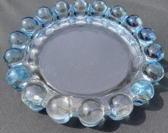 Antyczna, 7,5-calowa, szklana popielniczka "boopie" Anchor Hocking Bubble Glass, przezroczysta, rozmiar M