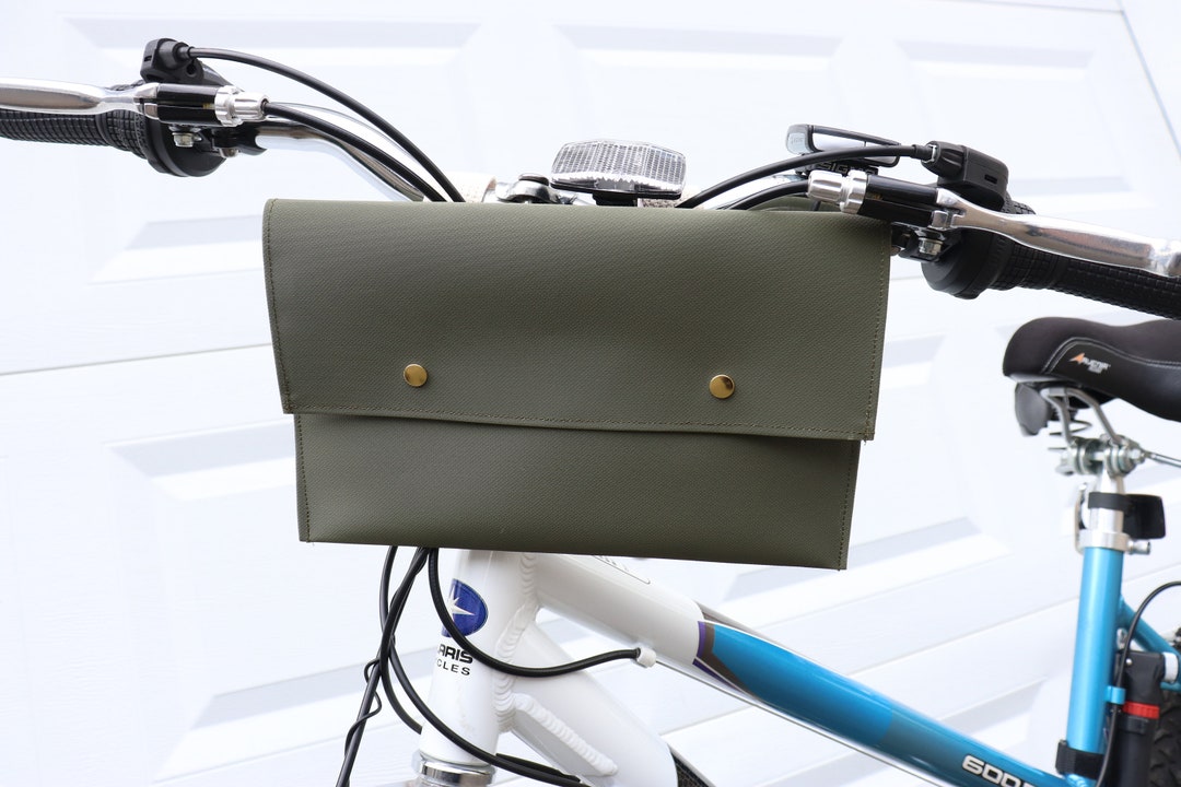 Olive Green Bike Handlebar Bag Pvccoated Polyester Waterresistant