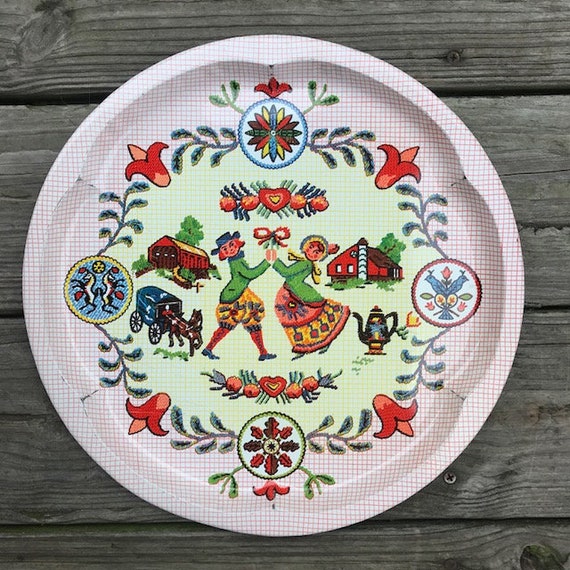 Vintage Daher Decorated Ware Long Island N Y Metal Serving Etsy