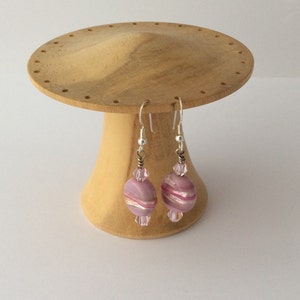 Pink striped earrings image 3