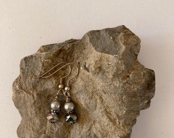 Silver grey dangle and drop earrings