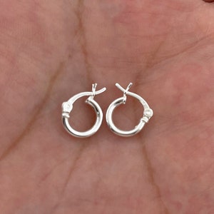 Hoop Earrings Sterling Silver 925 Unisex hoop earrings 12mm. Men Earrings Dainty Earrings Women Hoops small hoop earring dainty hoop earring