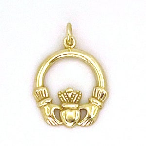 Claddagh Gold Pendant Irish Claddagh Love promise Pendant Irish Claddagh Charm Pendant
