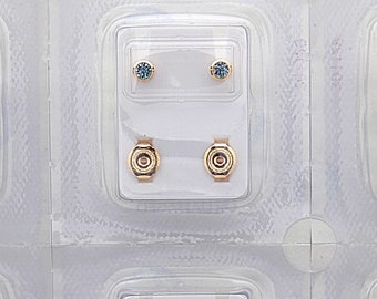 Surgical Steel Ear Piercing Kit: Gold Tone 4mm Birthstone Studs