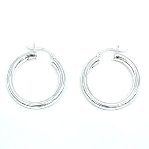 Hoop Earrings 30mm Silver hoop earrings pure sterling silver 925 Earrings Classic Hoops Earrings Minimalist silver hoops