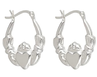 Hoop Earrings Claddagh sterling silver 925
