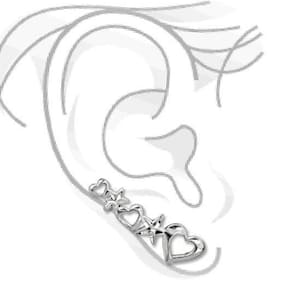Ear Jacket Earrings Cartilage ear Cuff Ear Climber Heart Star Earrings Ear Crawler earrings Pure fine sterling silver 925