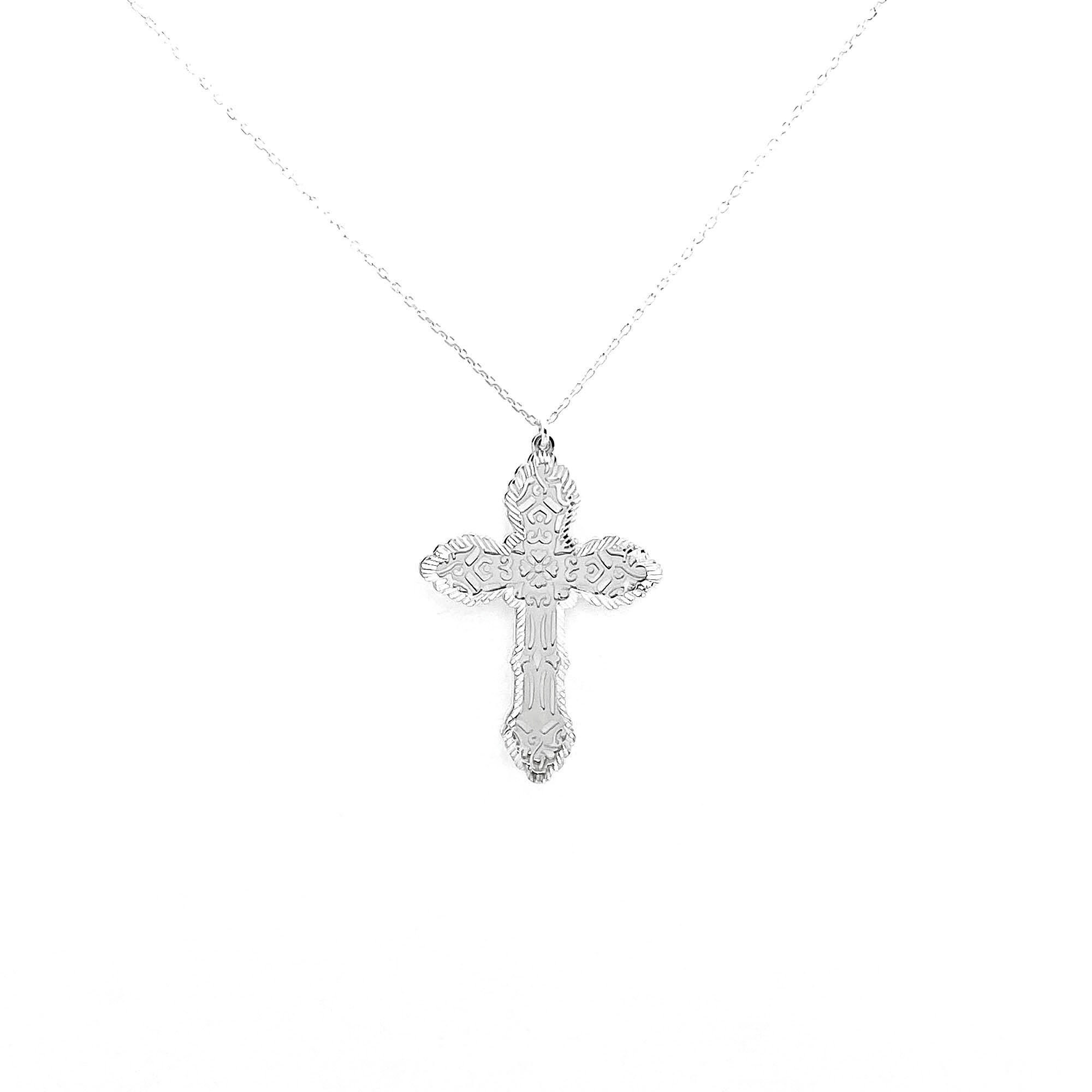 Filigree Cross Pendant In Sterling Silver