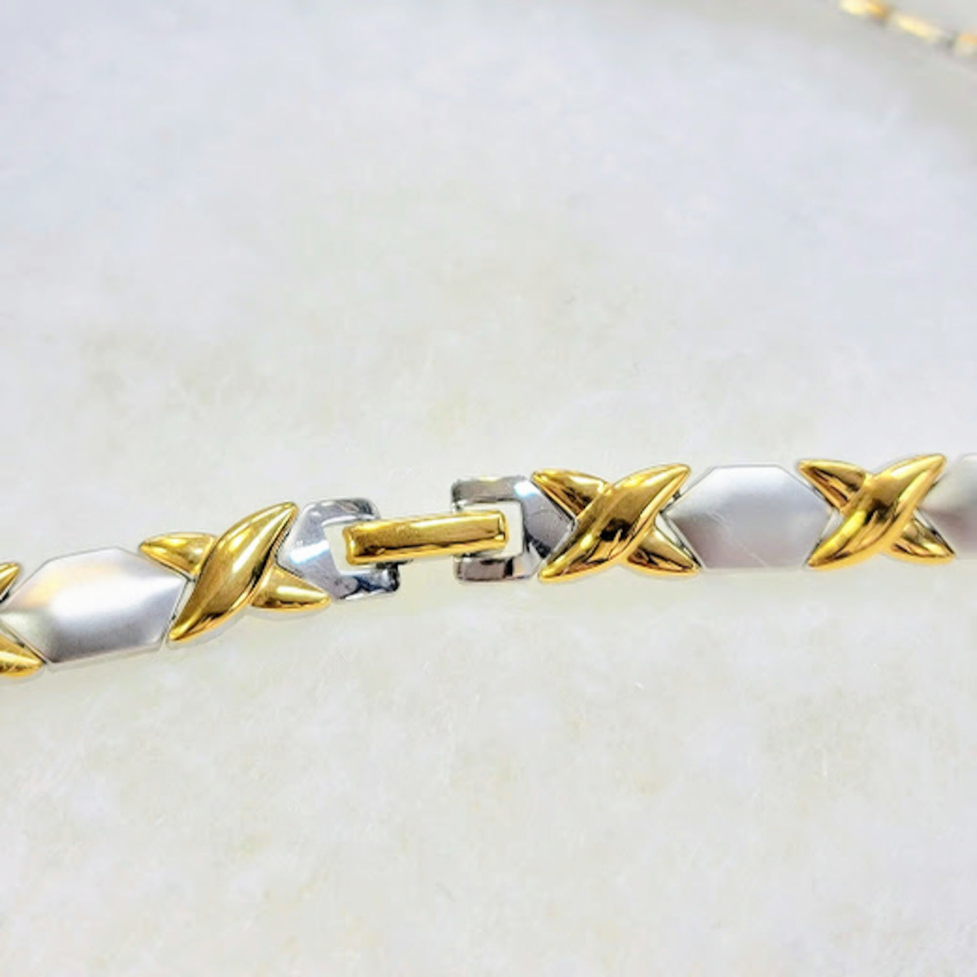 XOXO Necklace and Bracelet Set Stainless Steel Hugs and Kisses