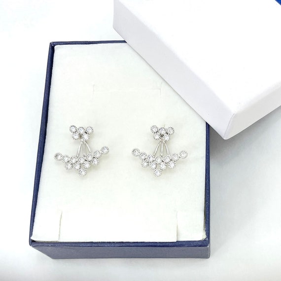 Orecchini da donna in argento con zirconi cubici a... – Vicedeal