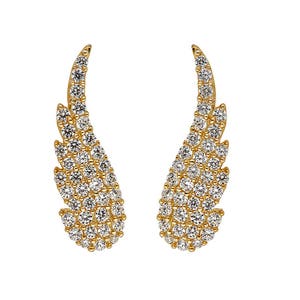 Angel Wing Earrings Gold Tone