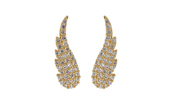 【wing bling】[14K post] evan cubic one-touch ring earring Amazon.com: Angel Wing Single Earring - Mens Black Hoop