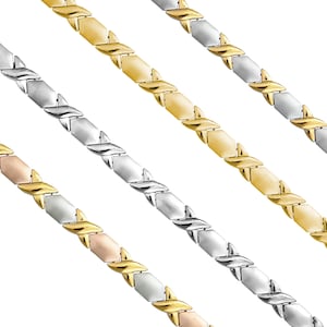 XOXO Stainless Steel Necklace Bracelet Set - Hugs & Kisses Jewelry