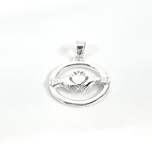 Irish Celtic Claddagh Pendant sterling silver 925, Celtic Claddagh, Irish promise pendant sterling silver 925