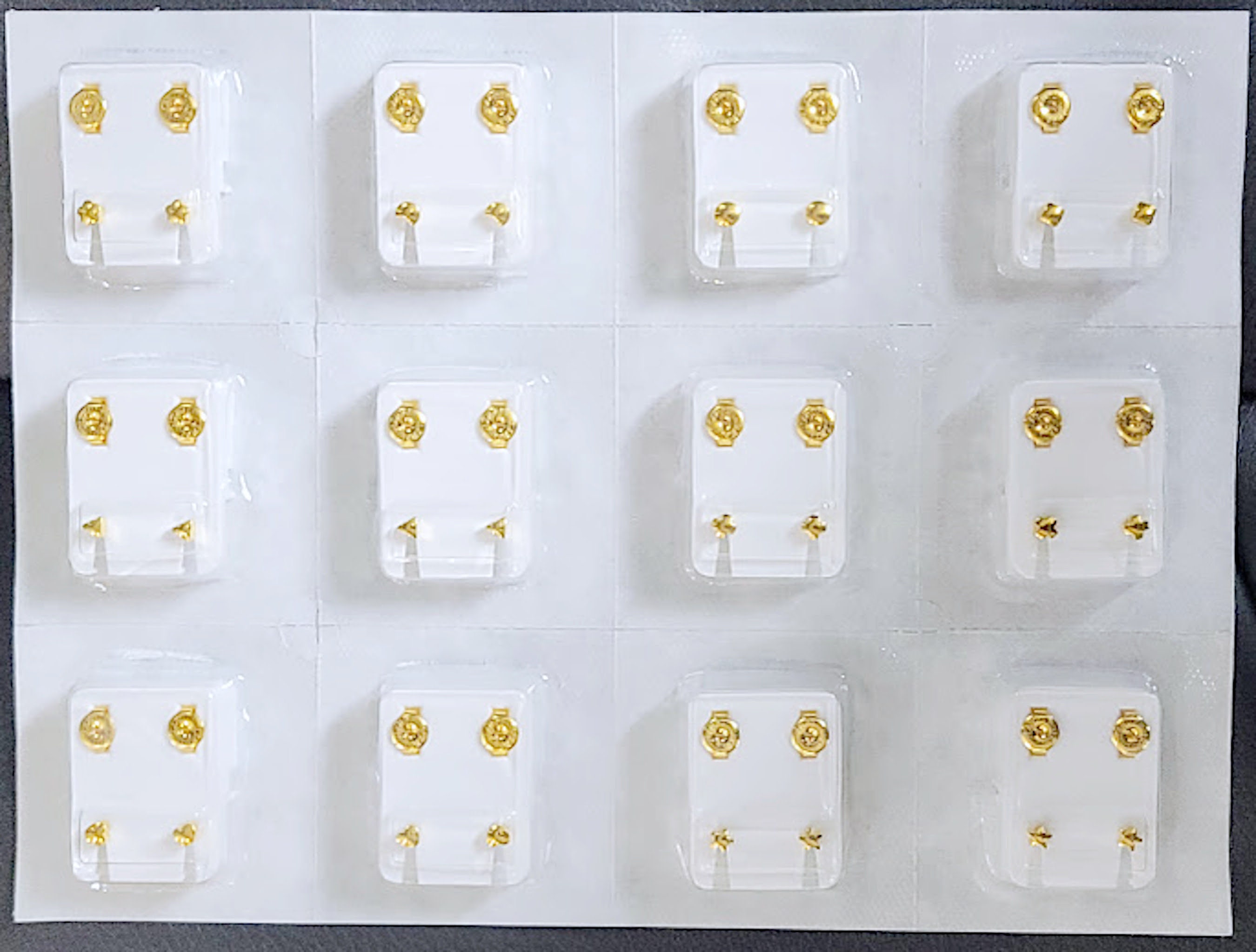 thumbnail interactive-video image 1 of 4 Pairs Surgical Stainless Steel April Stud Earrings – 3mm – White Stone – Butterfly Closure – Limor 1 of 3