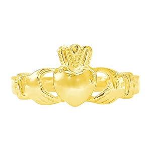 Gold Claddagh Ring: Sterling Silver 925 Irish Heart Ring