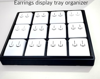 Earrings Display Tray: 12-Pair Jewelry Organizer, Stackable