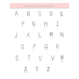 Initial Pendant Necklace Solid Sterling silver 925 Unisex Uppercase Arial Font Monogram Initial Letter CZ Pendant Necklace 16-18" adjustable