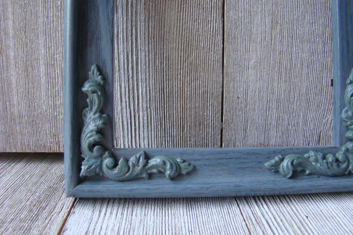 Ornate 5 x 7 Blue Faux Wood Frame Etsy