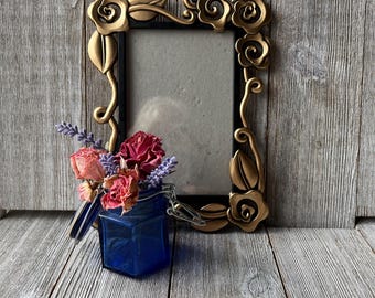 Vintage Hallmark Solid Brass Triple Photo Frame, 1.5x2.5  Vintage MCM Solid Brass Triple 5x7 Picture Frame display picture 1