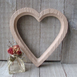 Vintage Homco Faux Wood Blush Pink 6 x 6 Heart Frame
