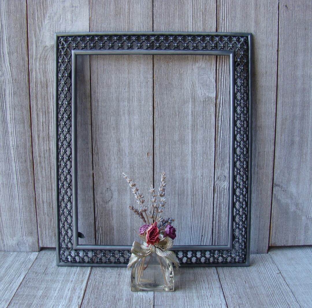 Ornate 8 X 10 Silver Toned Frame Vintage Frame Etsy