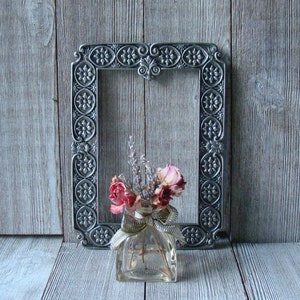 Ornate 4 x 6 Silver Toned Metal Floral Frame