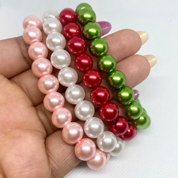 Faux Pearl Stretch Bracelets Etsy