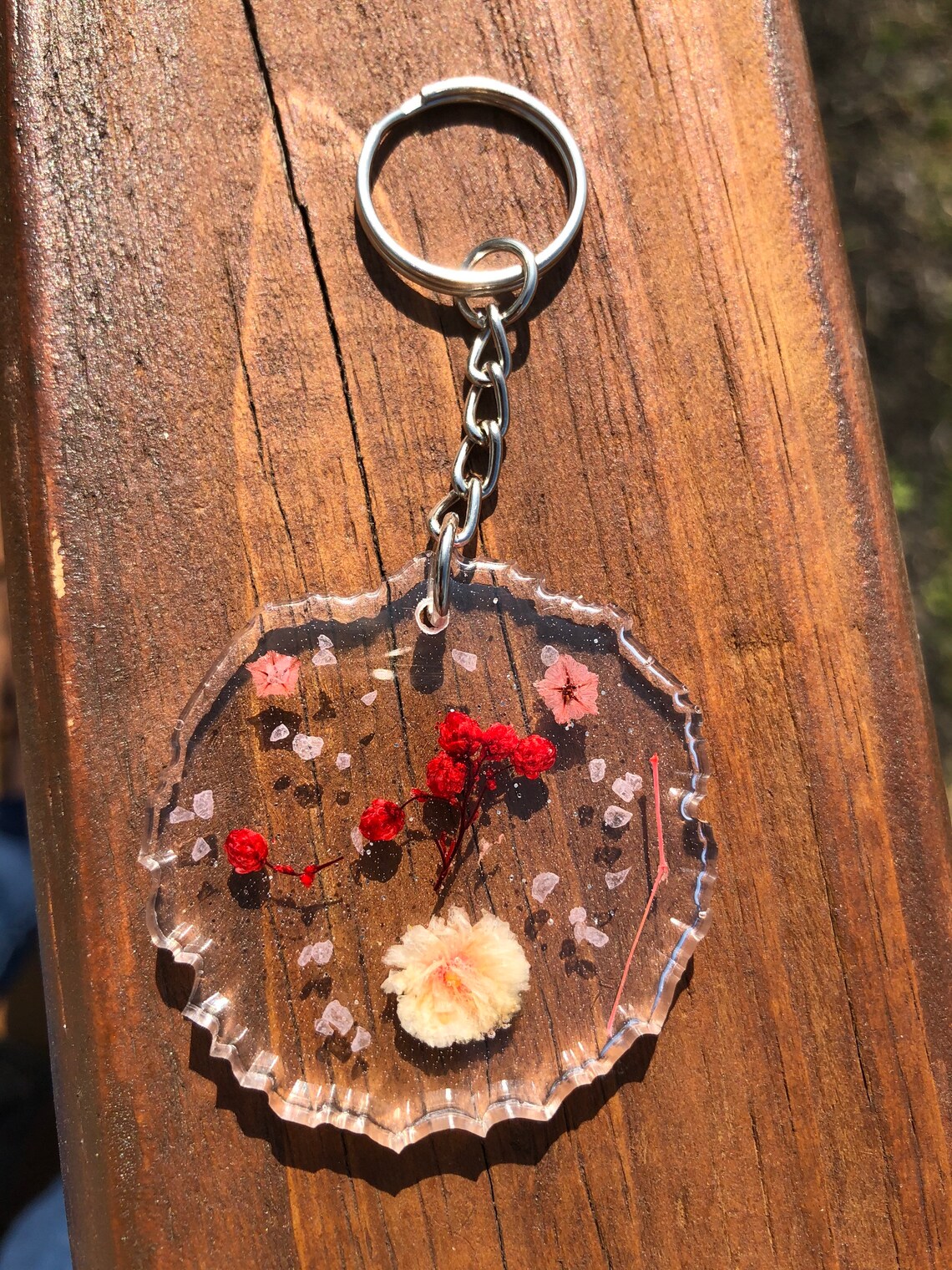 Flower keychain made of resin dried flowers small flowers Etsy