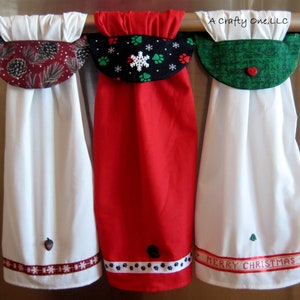Christmas Kitchen Decor Holiday Dogs Hanging Dish Towel